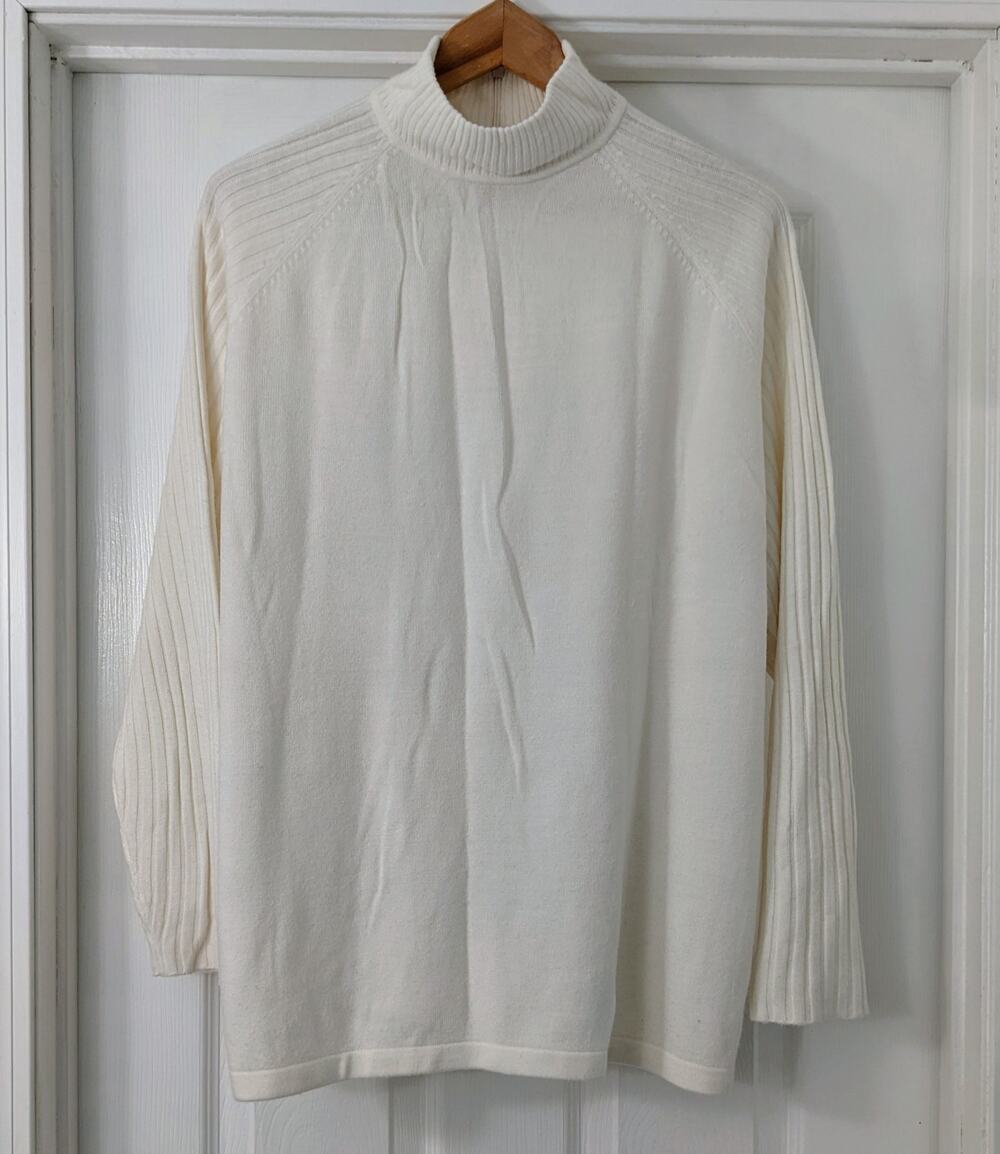 Carolyn Taylor Mock Neck Cream Sweater